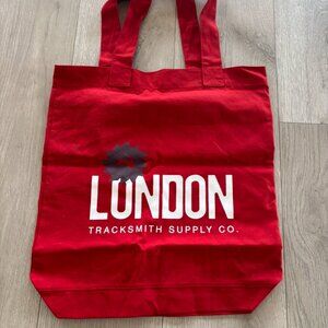 NEW Tracksmith London Red Canvas Tote Bag